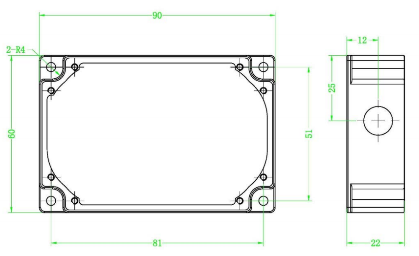 The mechanical Drawing of Multi-channel photodetector 4/16 channels